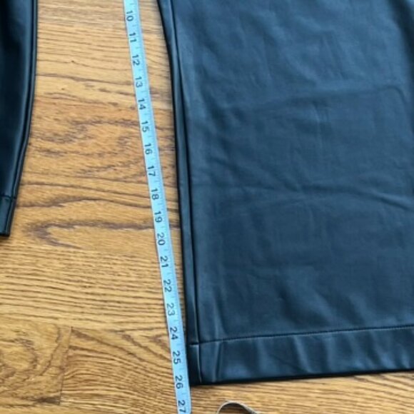 NWT Anthropologie Maeve Black Colettte Faux Leather Crop Pants Women's Size 33 - Picture 3 of 9